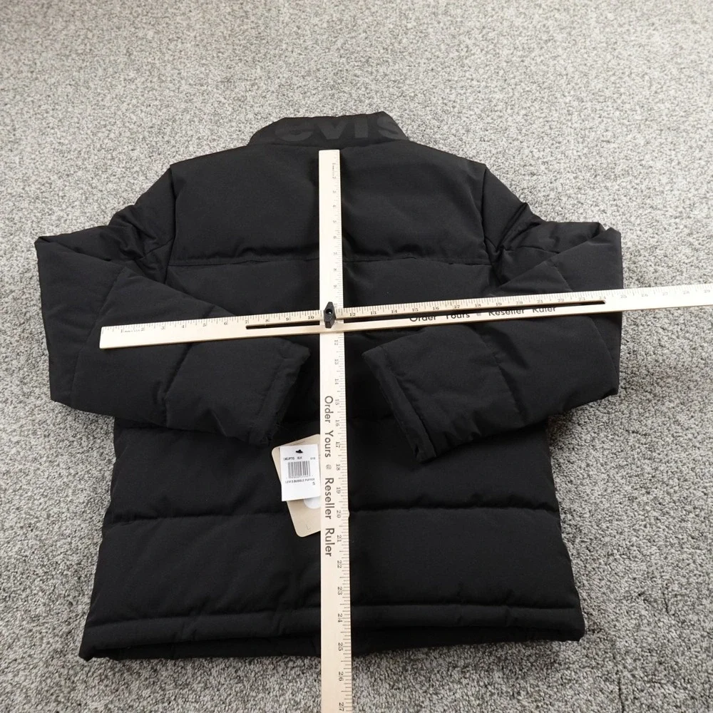 NEW Levis Jacket Mens S Black Puffer Coat Full Zip Insulated Quilted Windbreaker